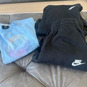 Nike Black Kids' Fleece Joggers with White Logo